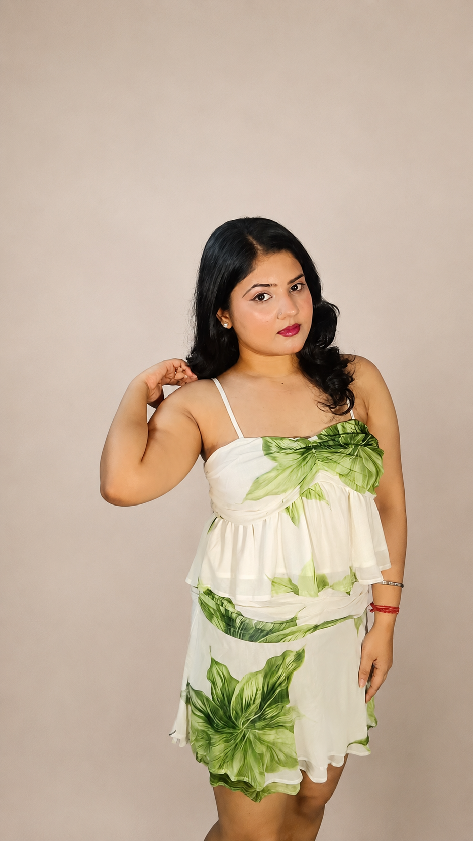 Tropical Bloom Mesh Co-Ord Set - Green