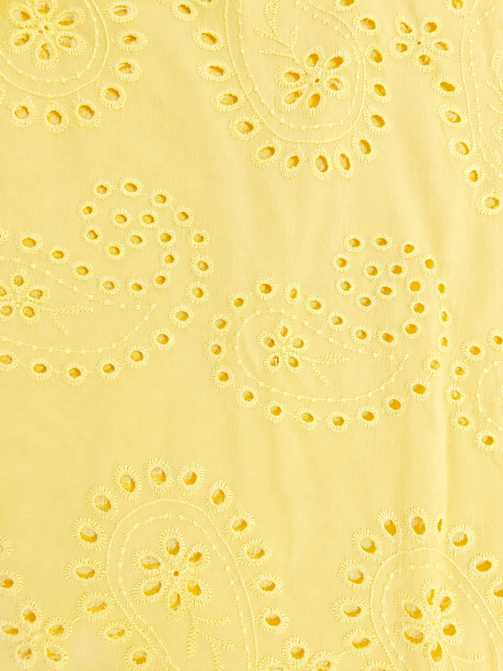 Yellow Schiffli Fit & Flare Summer Dress