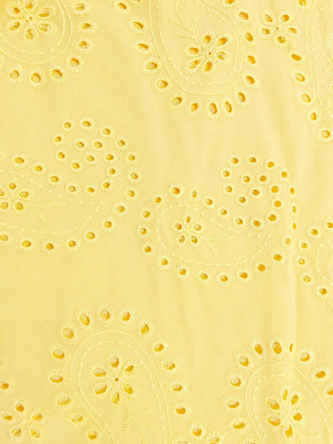 Yellow Schiffli Fit & Flare Summer Dress