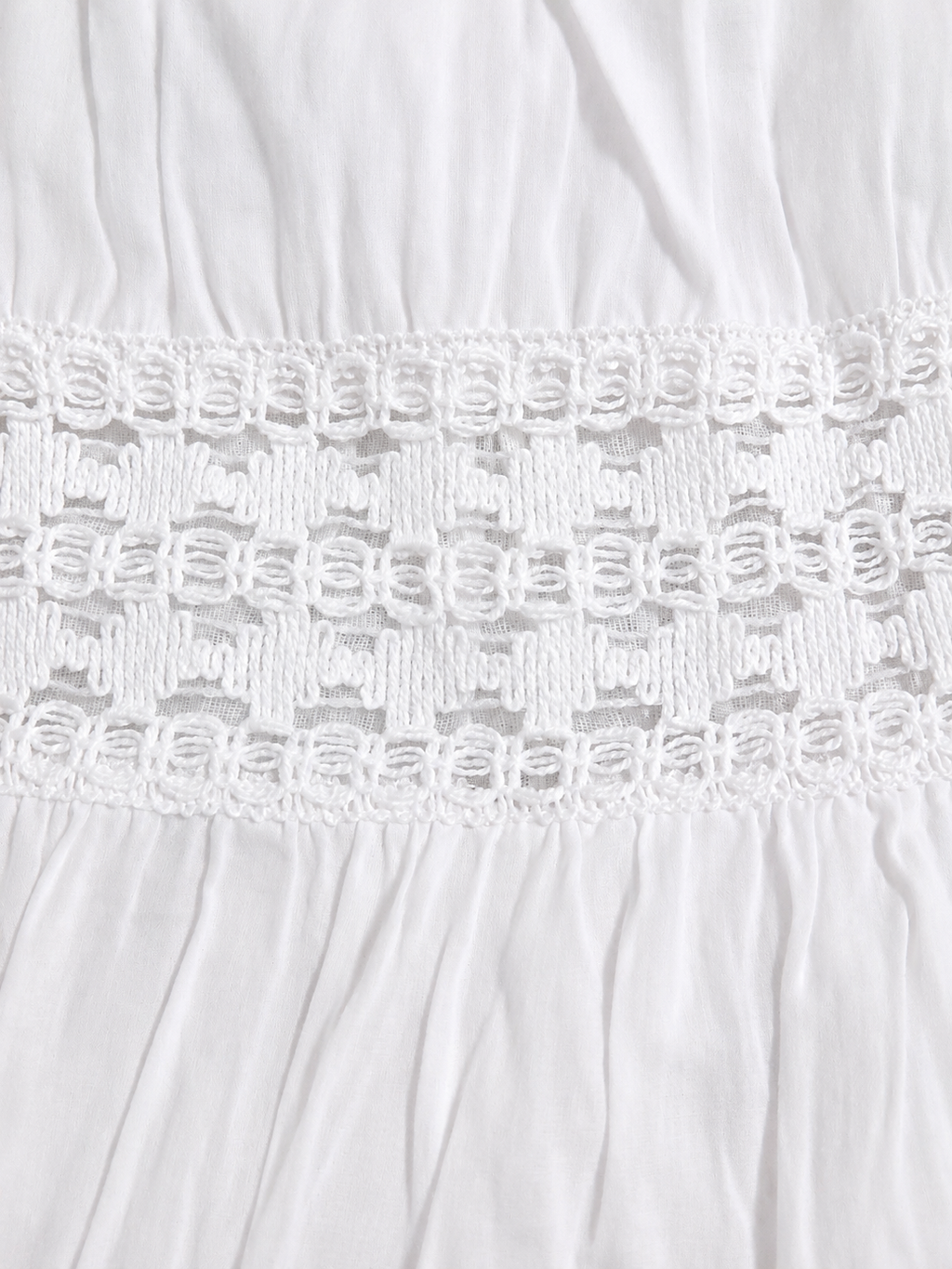 White Cotton Lace Off-Shoulder Maxi Dress