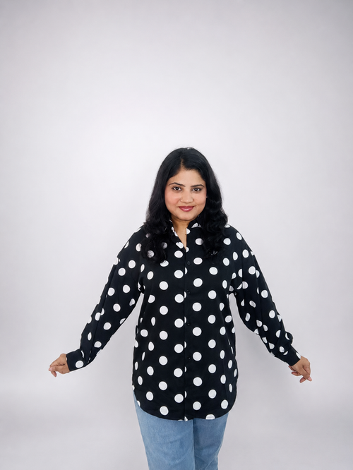 Black & White Polka Dot Oversized Shirt